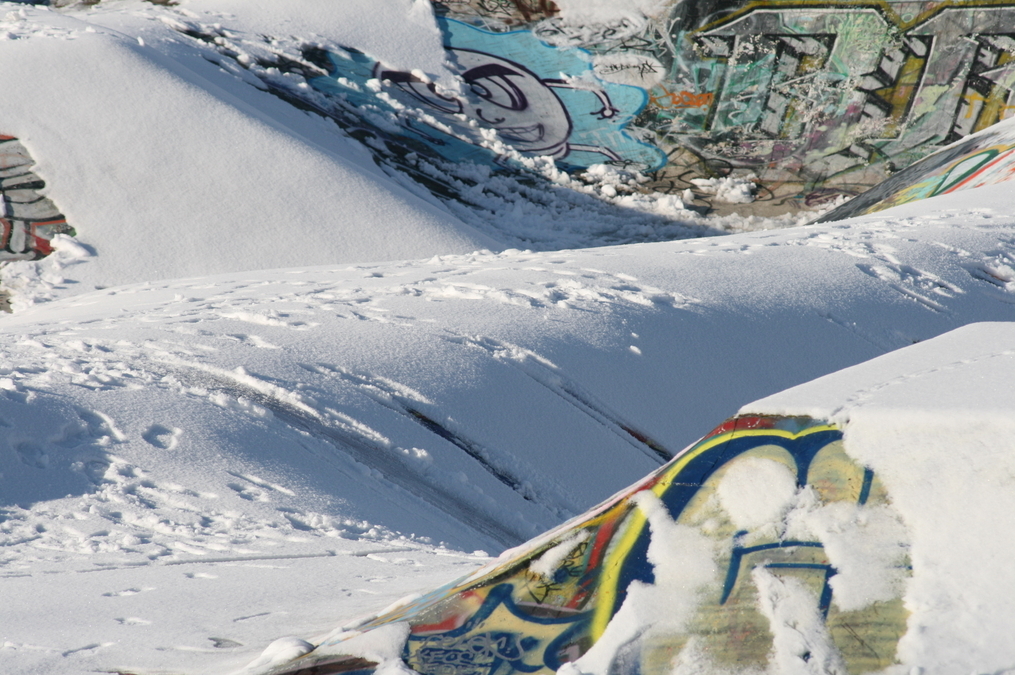 Skateboard Park with Snow